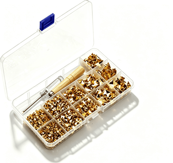 Pyramid Stud Rivet Lohol 1000Pcs Pyramid Studs Rivets Kit, 5 Sizes 4mm-12mm Metal Spikes ...