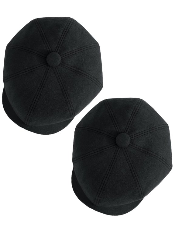 2 Pieces Newsboy Cap for Men, Fashion Classic Flat Cap, Vintage Ivy Hat for Daily Wear