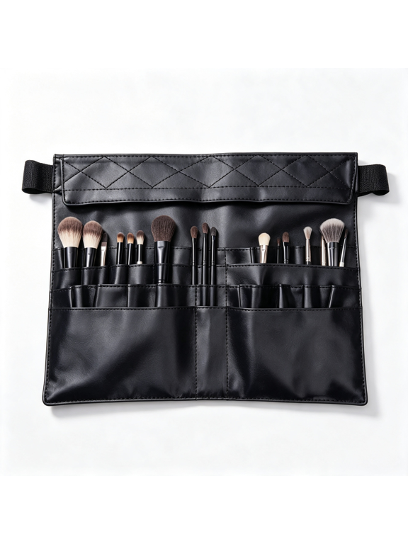 A1 Makeup Brush Bag 28 Pockets Professional Cosmetic Organizer Apron Artist Belt Strap Lightweight