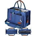 thumbnail image 1 of Lohol Canvas Tote Bag for Women with Zipper Closure & Individual Compartments for Work College for Teacher & Nurse Dark Blue-X-Large, 1 of 7