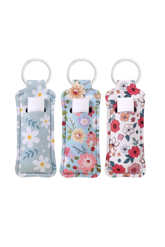 Chapstick Holder Keychain with Clip, Cute Lip Balm Keyring Carrier for Bags, Backpack & Purse