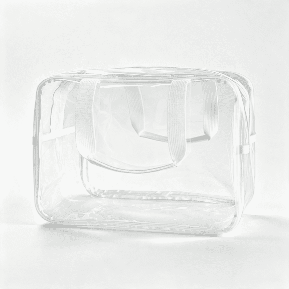 Lohol Clear Large Zipper Cosmetic Pouch, Travel Makeup Bag, PVC Toiletry Organizer for Bathroom and Travel (Clear)