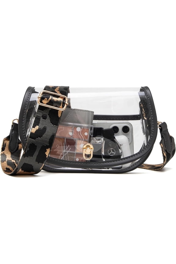 Crossbody Bag Stadium Approved for Women，clear Bags for Stadium Events,clear Purse for Concerts-Dark Gray