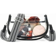 Lohol Crossbody Bag Stadium Approved for Women，clear Bags for Stadium Events,clear Purse for Concerts-Black