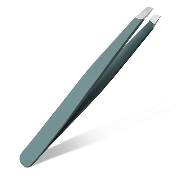 Lohol Professional Slant Tip Tweezers - Precision Stainless Steel Eyebrow Plucking Tool for Women and Men, Ingrown Hair Remover, Facial Hair Tweezers for Grooming (Olive Fog)