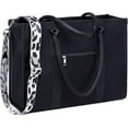 thumbnail image 1 of Lohol Tote Bag for Women Work 15.6 inch Canvas Shoulder Bags Computer Messenger Purse Teacher Handbag Office Briefcase Black-leopard Print, 1 of 10