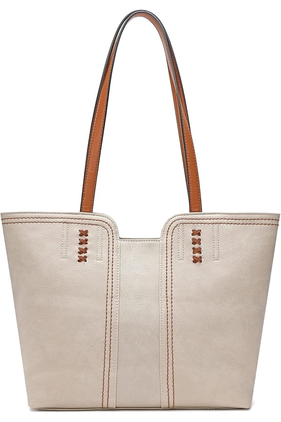 West Tote Bag for Women Top Handle Satchel Purse(Ivory Beige)