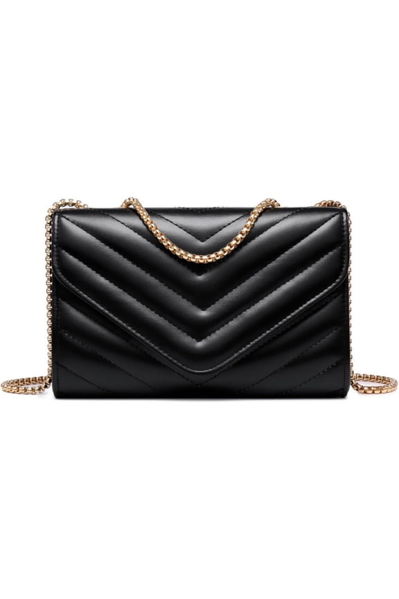 Women Small Quilted Crossbody Bags Stylish Designer Evening Bag Clutch Purses and Handbags with Chain Shoulder Strap(Black)