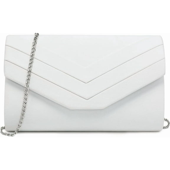 Lohol Women's Evening Bags Formal Party Clutches Wedding Purses Cocktail Prom Handbags-White