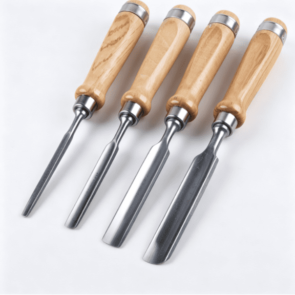 Lohol Wood Gouge Chisel Set of 4, Half Round Wood Carving Chisels with Ash Wood Handle, 8mm,12mm,18mm,24mm Sizes for Woodworking Carving and Shaping
