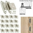 thumbnail image 1 of Lohoms 1/2" Overlay Self Closing Face Iron Satin Nickel Mount Hinges with Screws 10 Piece, 1 of 9