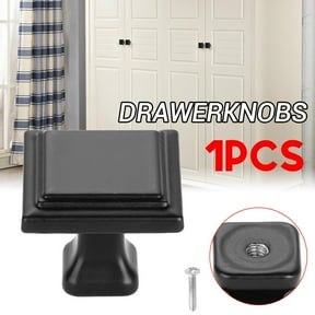 Lohoms 1 Pack Black Kitchen Cabinet Square Knob,Single Hole Cabinet Hardware for Dresser Drawer Pulls ,Cabinet Knobs and Square Knobs for Cabinets