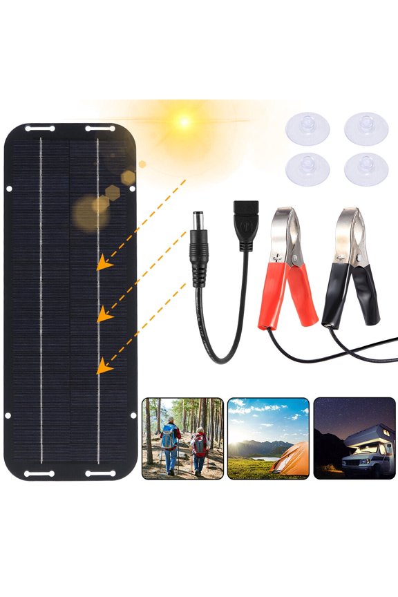 30W Solar Panel, 12V Trickle Charger Battery Charger Solar Panel Kit Maintainer Boat Car RV