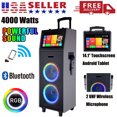 thumbnail image 1 of Lohoms 4000W Dual 10" Woofers Portable Karaoke Machine with 14.1" Touchscreen and 2 Wireless Mics, 1 of 10