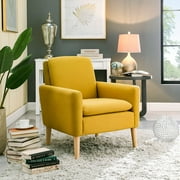Lohoms Arm Lounge Chair, Modern Accent Fabric Chair Single Sofa Comfy Upholstered Arm Chair Living Room Home Office Furniture, Mustard Yellow