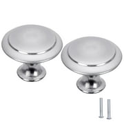 Lohoms Door Knobs, 2PCS Cabinet Knobs Drawer Pulls, Stainless Steel Door Handles Kitchen Cupboard Drawer Hardware Brushed Nickel Pulls With Screws, Silver