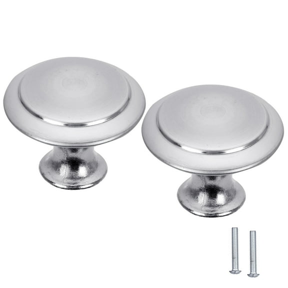 Lohoms Door Knobs, 2PCS Cabinet Knobs Drawer Pulls, Stainless Steel Door Handles Kitchen Cupboard Drawer Hardware Brushed Nickel Pulls With Screws, Silver