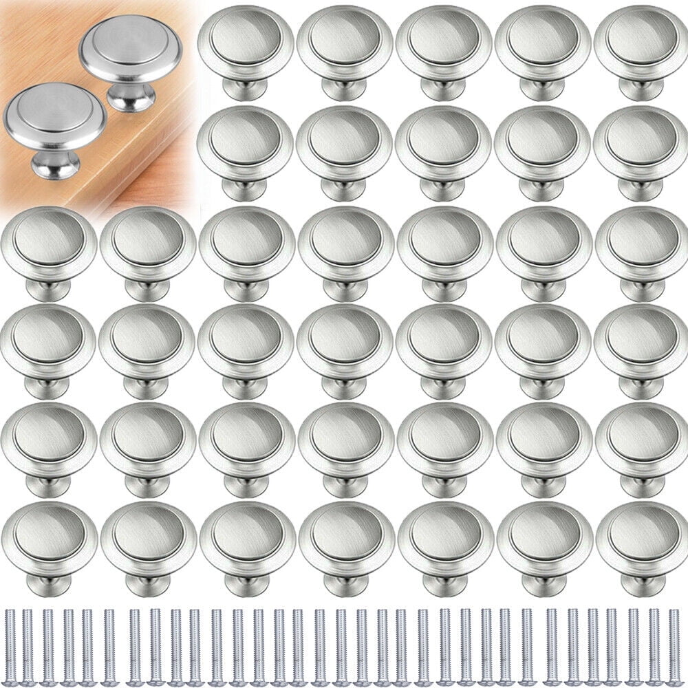 Lohoms Door Knobs, 500PCS Cabinet Knobs Drawer Pulls, Stainless Steel Door Handles Kitchen Cupboard Drawer Hardware Brushed Nickel Pulls With Screws, Silver