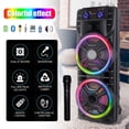 thumbnail image 1 of Lohoms Dual Pulse Lighting Bluetooth Portable Speaker with Wireless Microphone, Black, 1 of 10