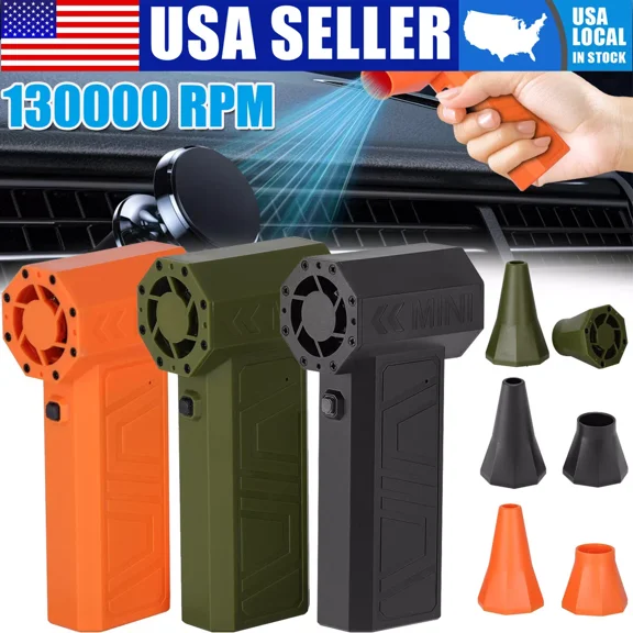 Lohoms Dry Mini Turbo Blower Fan 130,000 RPM Portable Air Blower Super Fan Turbo Green