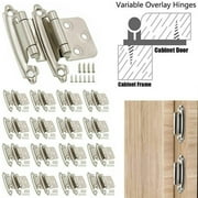 Lohoms Kitchen Cabinet Hinges, 1/2 inch Overlay Self Closing Face Mount Hinges For Kitchen Cupboard Door With Screws, 1 Pair(2pcs)