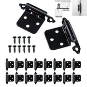 Lohoms Kitchen Cabinet Hinges, 1/2 inch Overlay Self Closing Face Mount Hinges For Kitchen Cupboard Door With Screws, 100 Pairs 200pcs, Black