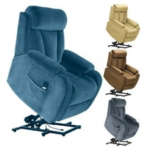 Lohoms Metal Wood Sponge Recliners with Remote Control, Blue