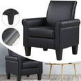 thumbnail image 1 of Lohoms Modern PU Faux Leather Accent Armchair Accent Arm Club Chair, Black, 1 of 9
