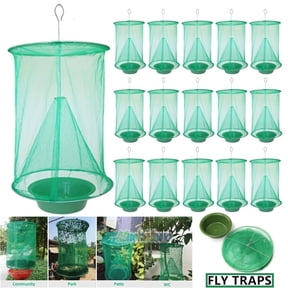 Lohoms Ranch Fly Traps, 100 Packs Outdoor Fly Trap Catcher Killer Bug Pest Cage Net, Reusable Hanging Fly Trap, For Horses