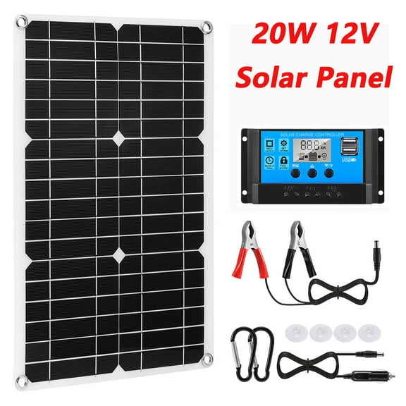 Lohoms Solar Panel Kit, 12V Battery Charger with 100A Controller, Flexible for Camping, RV, Home, Boat