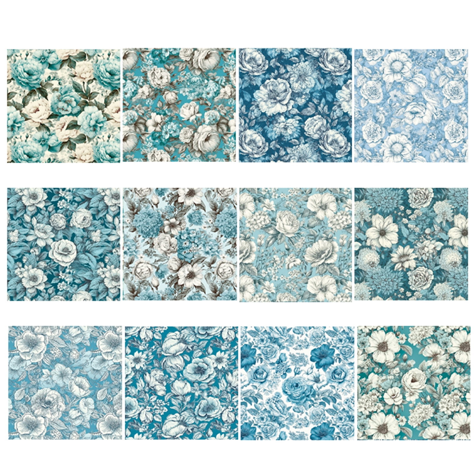 Lohuatrd 1 Set Floral Scrapbook Paper Pack DoubleSided Cardstock Rich