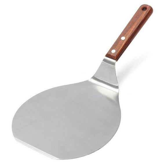 Lohuatrd 13" Stainless Steel Pizza Spatula, Large Round Cake Transfer Spatula with Wooden Handle, Baking Tools
