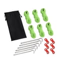 thumbnail image 1 of Lohuatrd 19Pcs/Set High Hardness Strong Toughness Camping Ropes Adjusters Set Easy Installation Outdoor Camping Tent Stakes Buckles Reflective Ropes Set for Hiking, 1 of 7