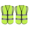 thumbnail image 1 of Lohuatrd 2Pcs Reflective Vest High Visibility Safety Vest Multiple Pockets Zipper Closure Vest for Drivers Workers, 1 of 8