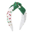 thumbnail image 1 of Lohuatrd Christmas Festive Headband Wide-Brimmed Beaded Contrast Color Knotted Stylish Red And Green Headband, 1 of 8