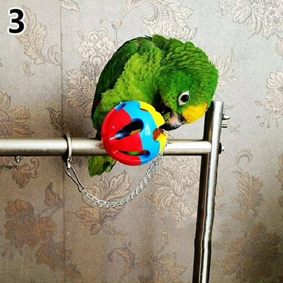 Lohuatrd Cute Pet Bird Plastic Chew Ball Chain Cage Toy for Parrot Cockatiel Parakeet
