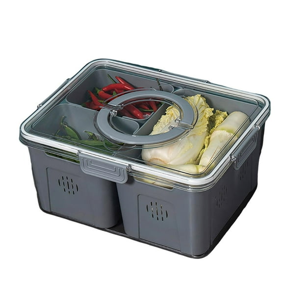 Lohuatrd Fridge Organizer Storage Box with Clear Lid Food Grade BPA Free Large Capacity Stackable Vegetable Refrigerator Organizer Bin