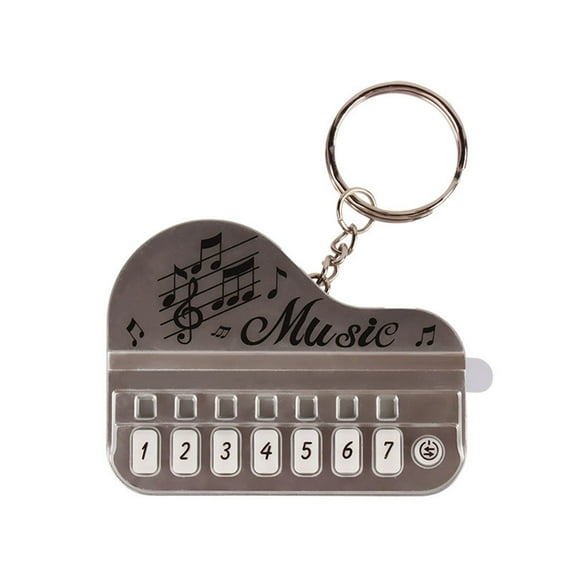 Lohuatrd Keychain Pendant Mini Electronic Piano Shape 8 Keys Light Music Cartoon Couple Pendant Exquisite Key Ring Funny Birthday Gift