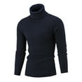 thumbnail image 1 of Lohuatrd Men Autumn Winter Turtleneck Sweater Top Solid Color Long Sleeve High Neck Basic Sweater Top Winter Clothing, 1 of 8