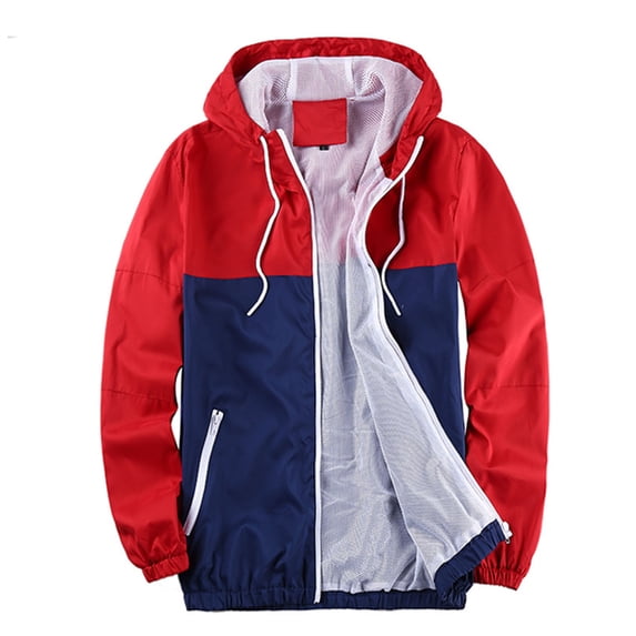 Lohuatrd Men Fall Winter Coat Mesh Breathable Hooded Drawstring Long Sleeve Plus Size Zipper Closure Camouflage Print Smooth Mid Length Pockets Elastic Cuff Men Jacket