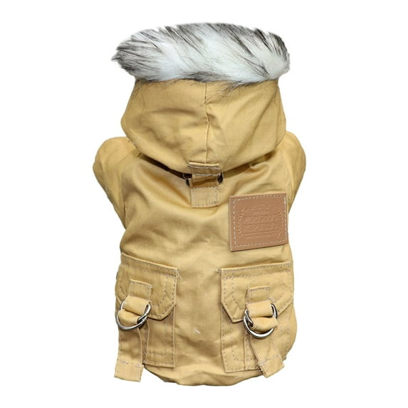 Lohuatrd Pet Cotton Coat Thicken Comfortable Warm Hooded Design Dog Winter Coat with Button Closure Pet Supplies