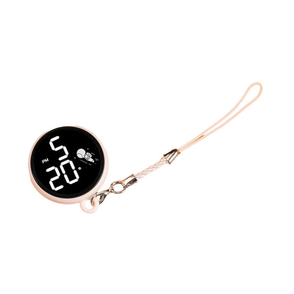 Lohuatrd Student Pendant Watch Waterproof LED Digital Electronic Time Display Mirror Keychain with Hanging Rope Watch