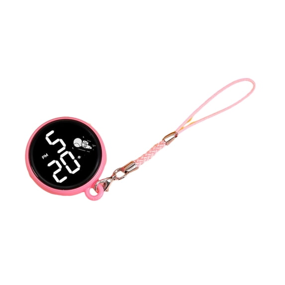 Lohuatrd Student Pendant Watch Waterproof LED Digital Electronic Time Display Mirror Keychain with Hanging Rope Watch