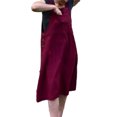 thumbnail image 1 of Lohuatrd Summer Casual Women Dress with Pocket Solid Color Sleeveless Strap Dress Calf-Length Vintage Cotton Linen Dress for Streetwear Leisure Party Office Commute, 1 of 8