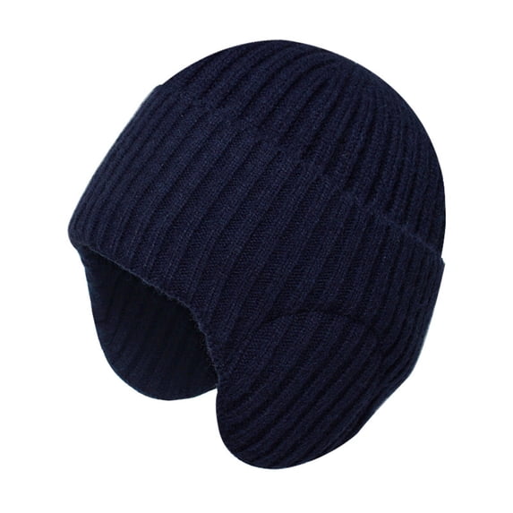 Lohuatrd Women Men Winter Solid Color Knitting Hat Ear Protection Brimless Warm Beanie Hat Coldproof Thickened Unisex Hat