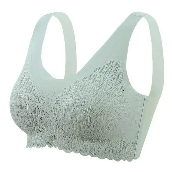 Lohuatrd Women Sports Bra Seamless Detachable Pads Solid Color Lace Decor Soft Elastic Breathable Breast Support No Wire Lady Underwear Daily Bra