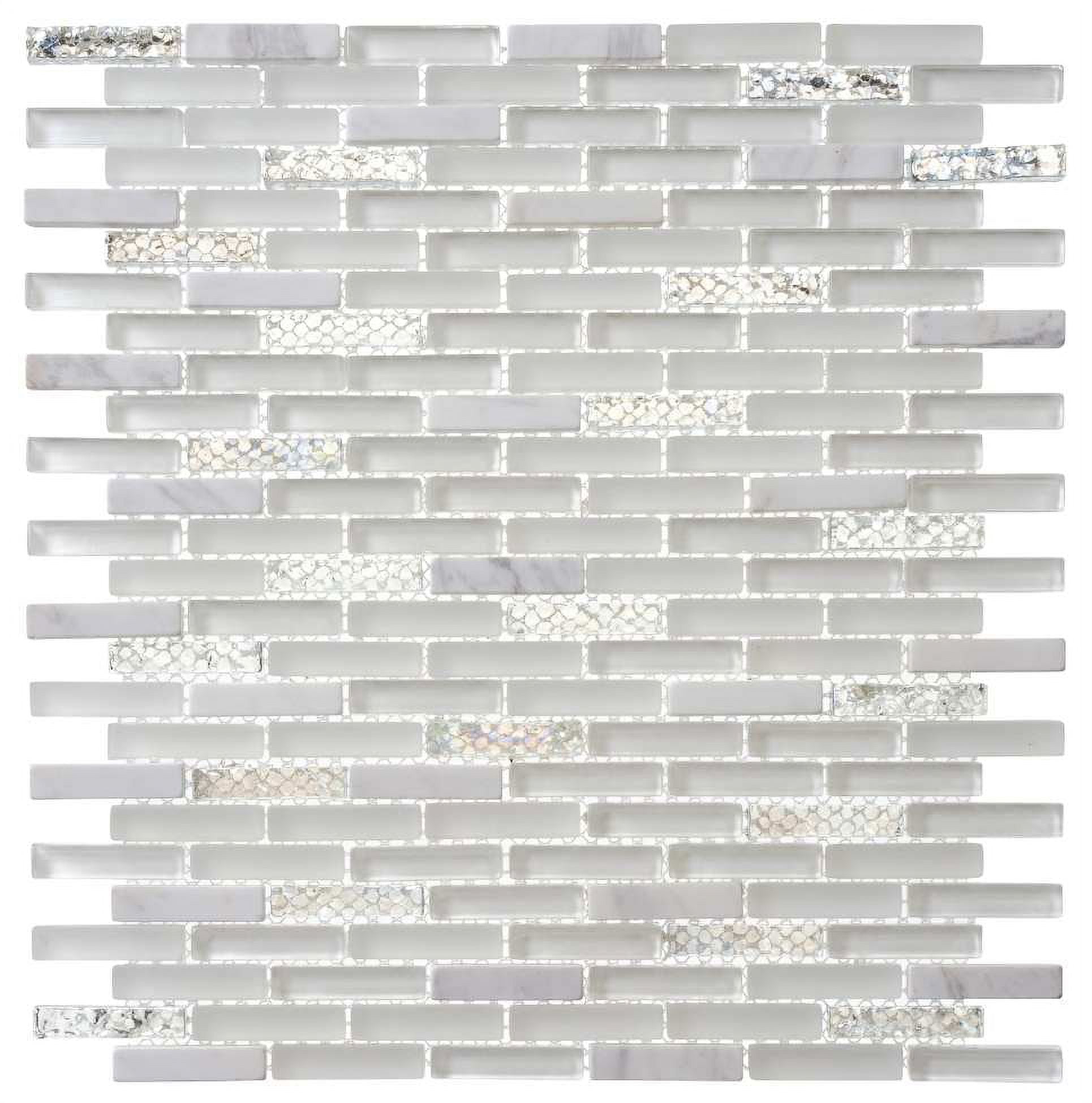 Heron Frosted Glass Brick Joint Mosaic Tile Sheet