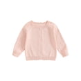 thumbnail image 1 of Loicainy Baby Kids Toddler Girl Cardigan Sweater 6 9 12 24 Month 2T 3T 4T 5T 6T Scalloped Edge Long Sleeve Button Down Knit Tops for Daily Wear, 1 of 9
