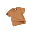 thumbnail image 1 of Loicainy Baby Toddler Boy Solid Color T shirt 6 12 18 24 Months 2T 3T 4T Short Sleeve Crew Neck Summer Tops Clothes for Casual Daily, 1 of 9