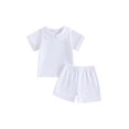 thumbnail image 1 of Loicainy Baby Toddler Boy Summer Clothes Set 6 12 18 24 Months 2T 3T 4T Short Sleeve Doll Collar Tops Elastic Shorts Outfits, 1 of 9